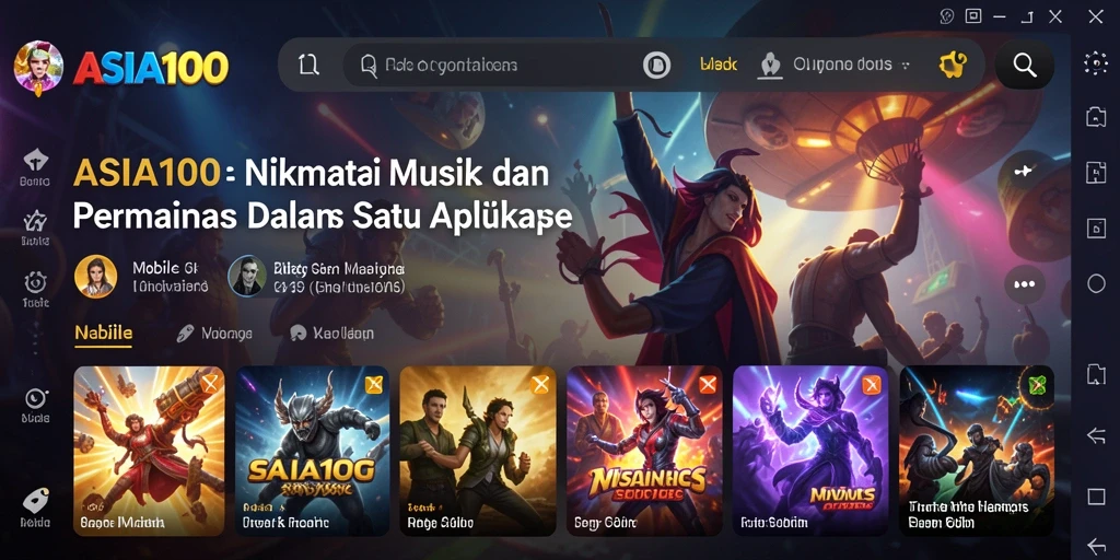 Tampilan gameplay ASIA100 yang penuh warna dan interaktif.