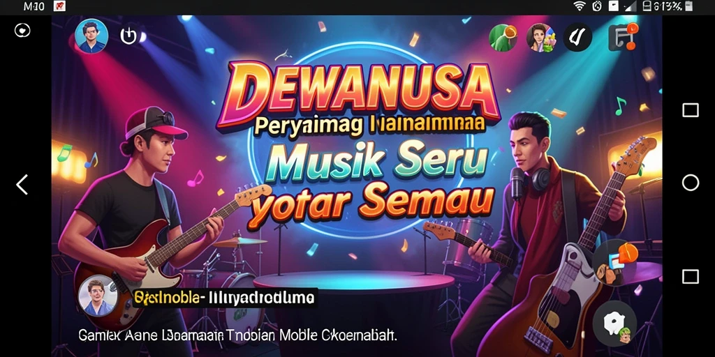 Tampilan gameplay DEWANUSA yang penuh warna dan dinamis.