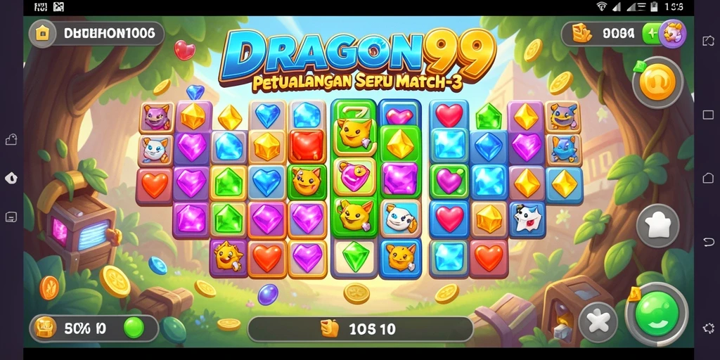 Tampilkan gameplay seru DRAGON99 yang penuh tantangan Match-3.