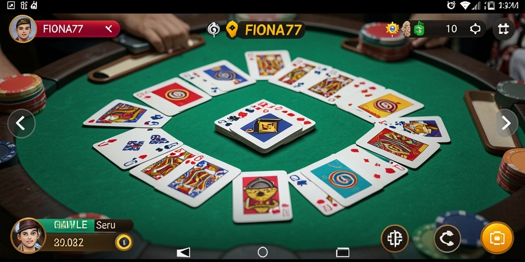 Tampilan screenshot FIONA77 menunjukkan gameplay Gaple yang seru.