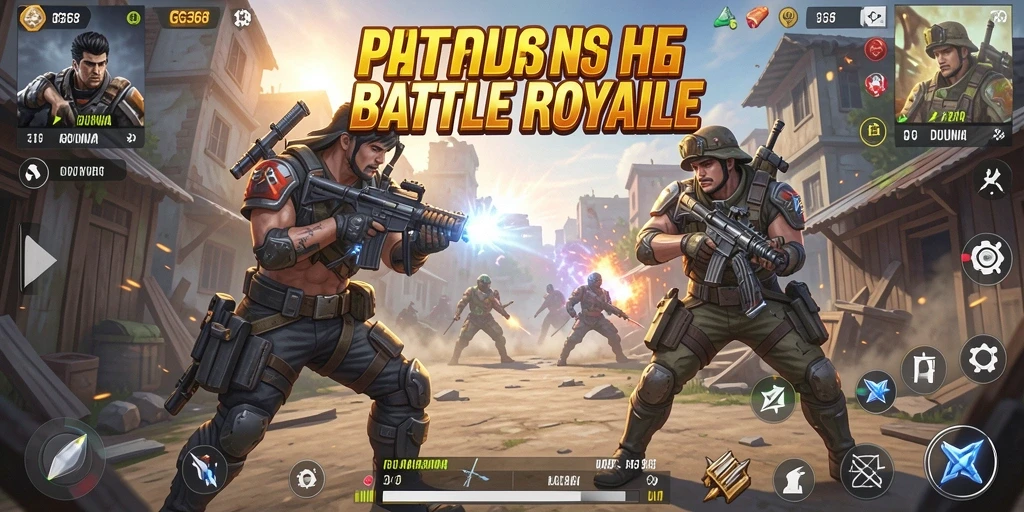Tampilan gameplay GG368 yang memukau dalam pertempuran Battle Royale.