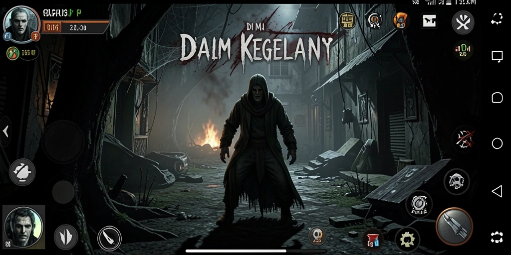 Screenshot menunjukkan suasana mencekam dalam gameplay HARAPJP.