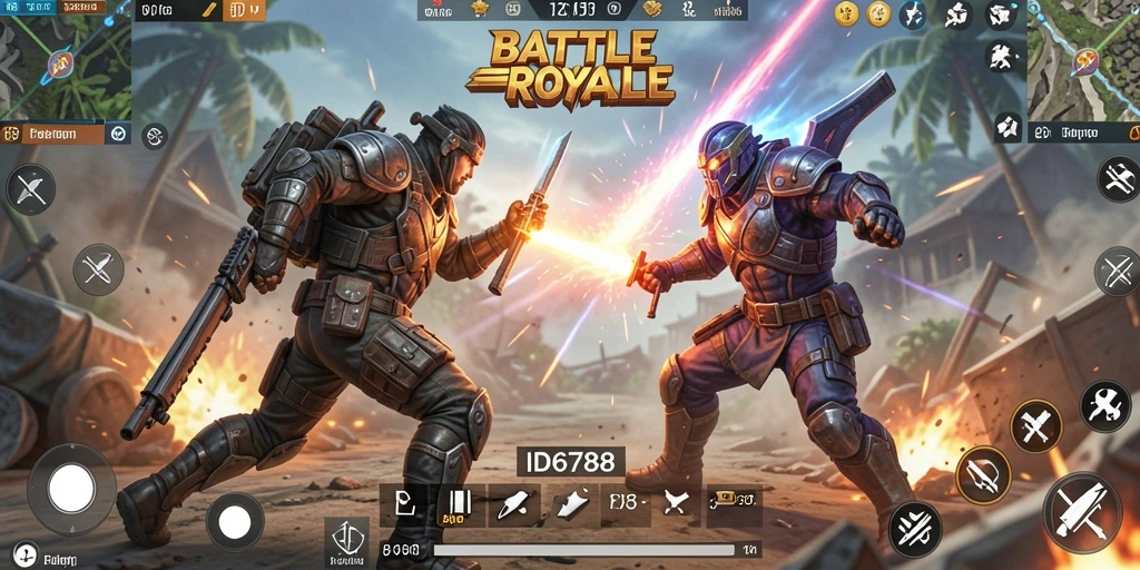 Tangkapan layar menampilkan aksi intens dalam game Battle Royale ID6788.