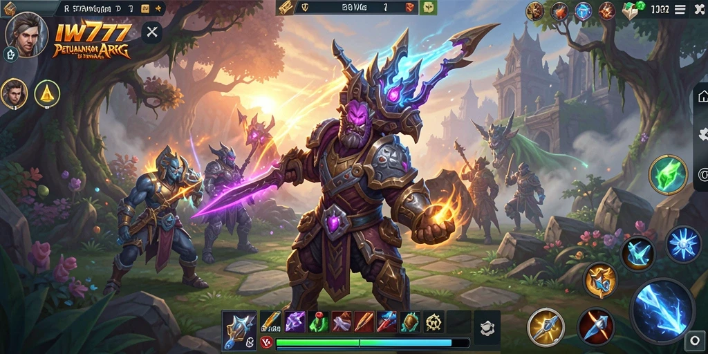 Gameplay IW777 menampilkan aksi seru dan strategi pertarungan yang mendalam.