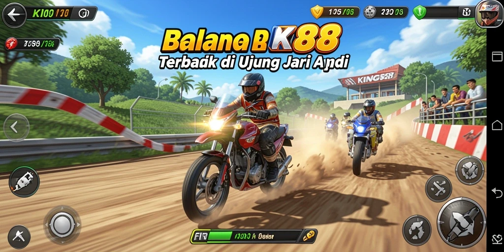 Tangkapan layar KING88 menunjukkan aksi balapan motor yang mendebarkan di trek.