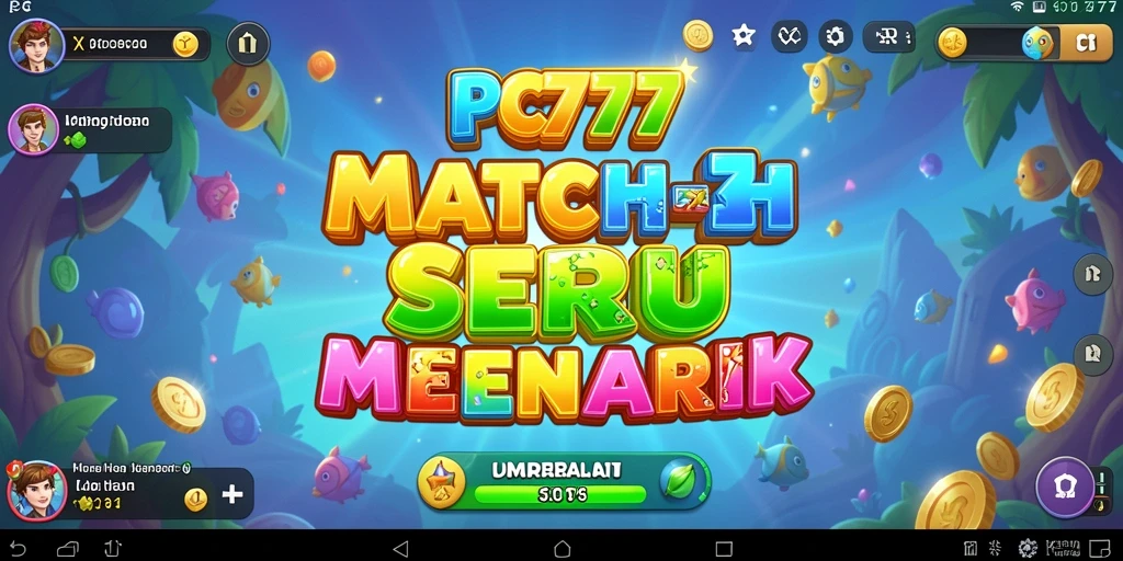 Screenshot utama dari PC777 yang menunjukkan gameplay Match-3 yang seru.