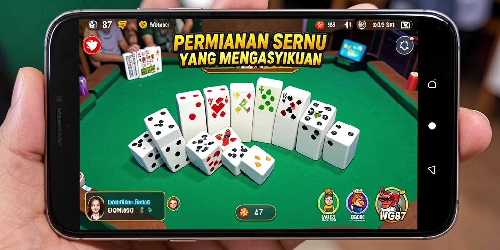 Screenshot permainan WG87 menampilkan suasana seru di meja Domino.